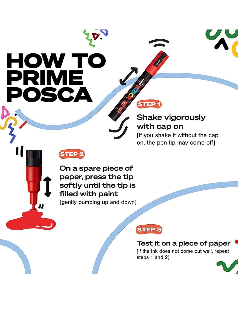 POSCA Paint Marker Medium Bullet Tip White Ink - Image 4
