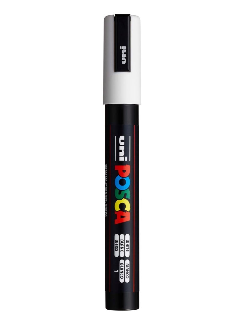 POSCA Paint Marker Medium Bullet Tip White Ink - Image 1