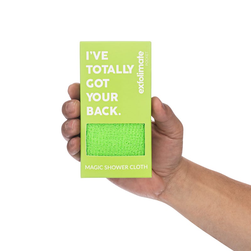 green heart labs ExfoliMATE | Magic Exfoliating Shower Cloth Gently Removes Dead Skin for a Youthful Clear Complexion (Pocket 2.0, Green) - Image 4