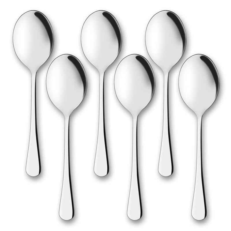 AOOSY Serving Spoons, AOOSY 6 Pieces X-Large 9.8 Inches Stainless Steel Serving Spoon Catering Spoons Solid Serving Utensils Big Ladle Tablespoons for Buffet Banquet Flatware Kitchen Basics Serving - Image 1