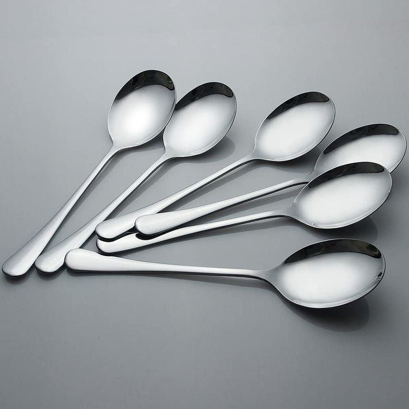 AOOSY Serving Spoons, AOOSY 6 Pieces X-Large 9.8 Inches Stainless Steel Serving Spoon Catering Spoons Solid Serving Utensils Big Ladle Tablespoons for Buffet Banquet Flatware Kitchen Basics Serving - Image 5
