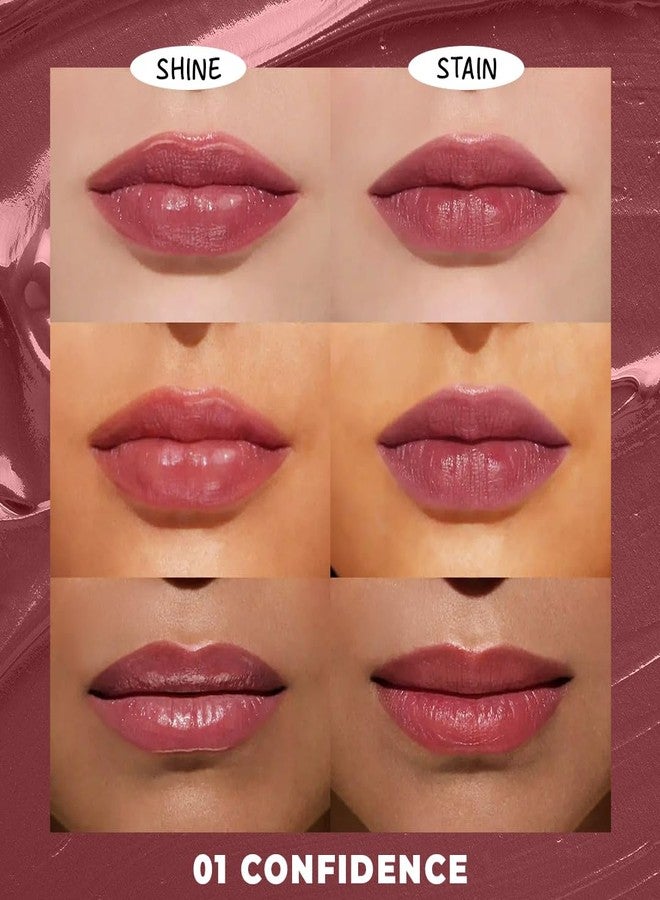 Lamel Hydrating Lip Tint Stain - Confidence, lip tint, High-Shine Glossy Finish, Long-Lasting 8-Hour Wear, Lightweight Non-Sticky Lip Stain, Precision Applicator, Natural Tint Effect, Liptint Gloss, 2.7 gm - Image 4