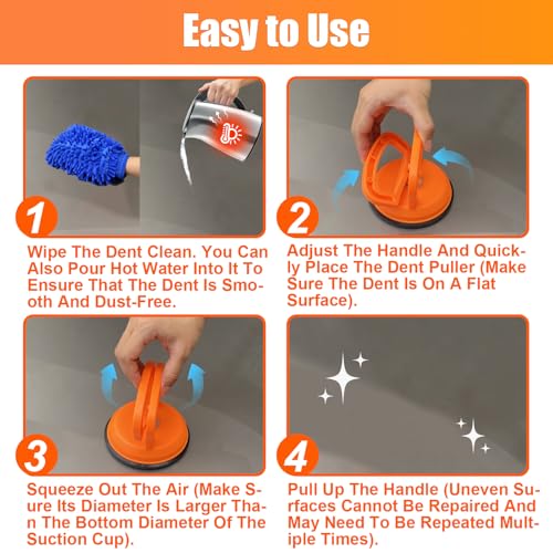 YIHANGYE Dent Puller,7 Pack Car Dent Puller Kit,Car Dent Remover Tool for Car,Paintless Dent Removal Kit,Hail Dent Removal Kit,Dent Puller Suction Cup for Dent Remover,Glass,Screen,Moving (Large - Image 5