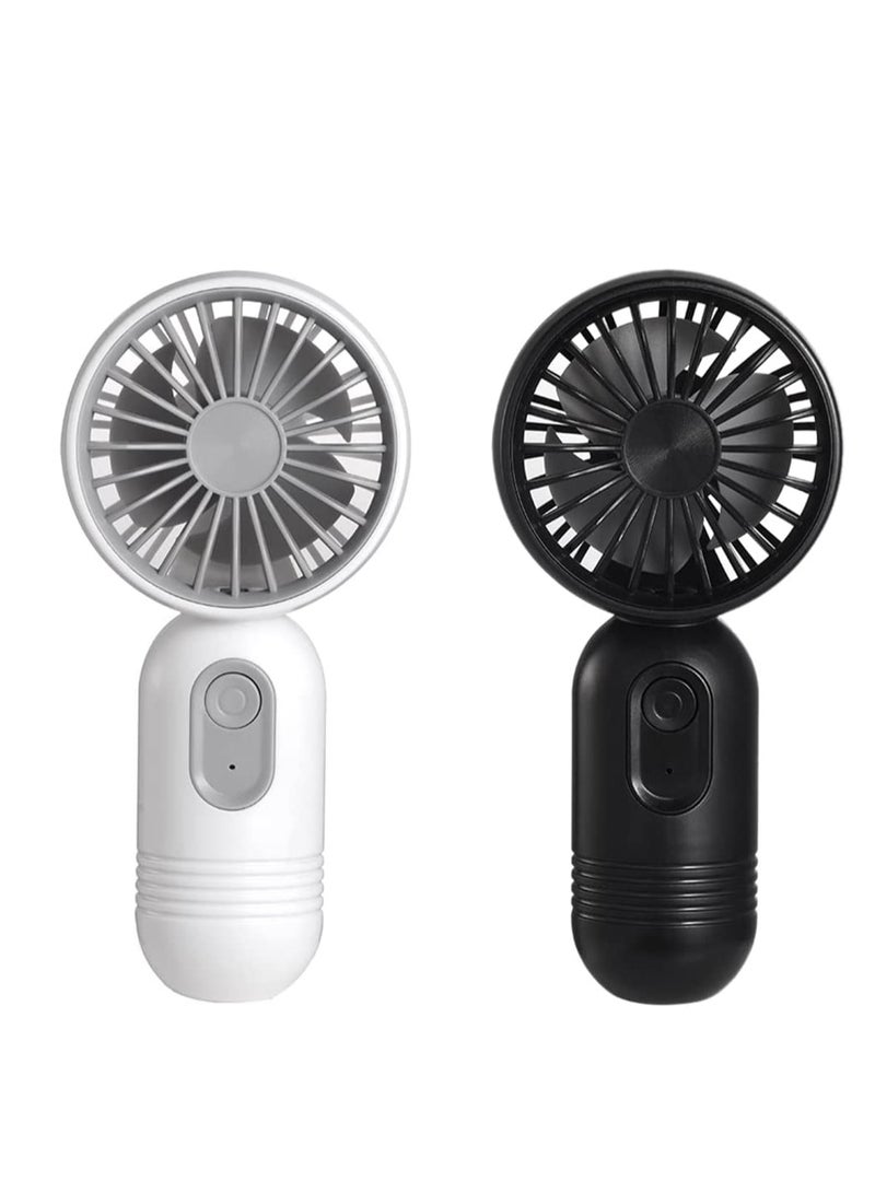 Excefore Mini Handheld Fan, Portable Travel Fan, Battery Operated Small Personal Fan,  Mini Hand Held Fan with USB Rechargeable 400mAh Battery, Quiet<30dB 3 Speeds for Travel Camping Outdoor Home Office 2PCS  - Image 1