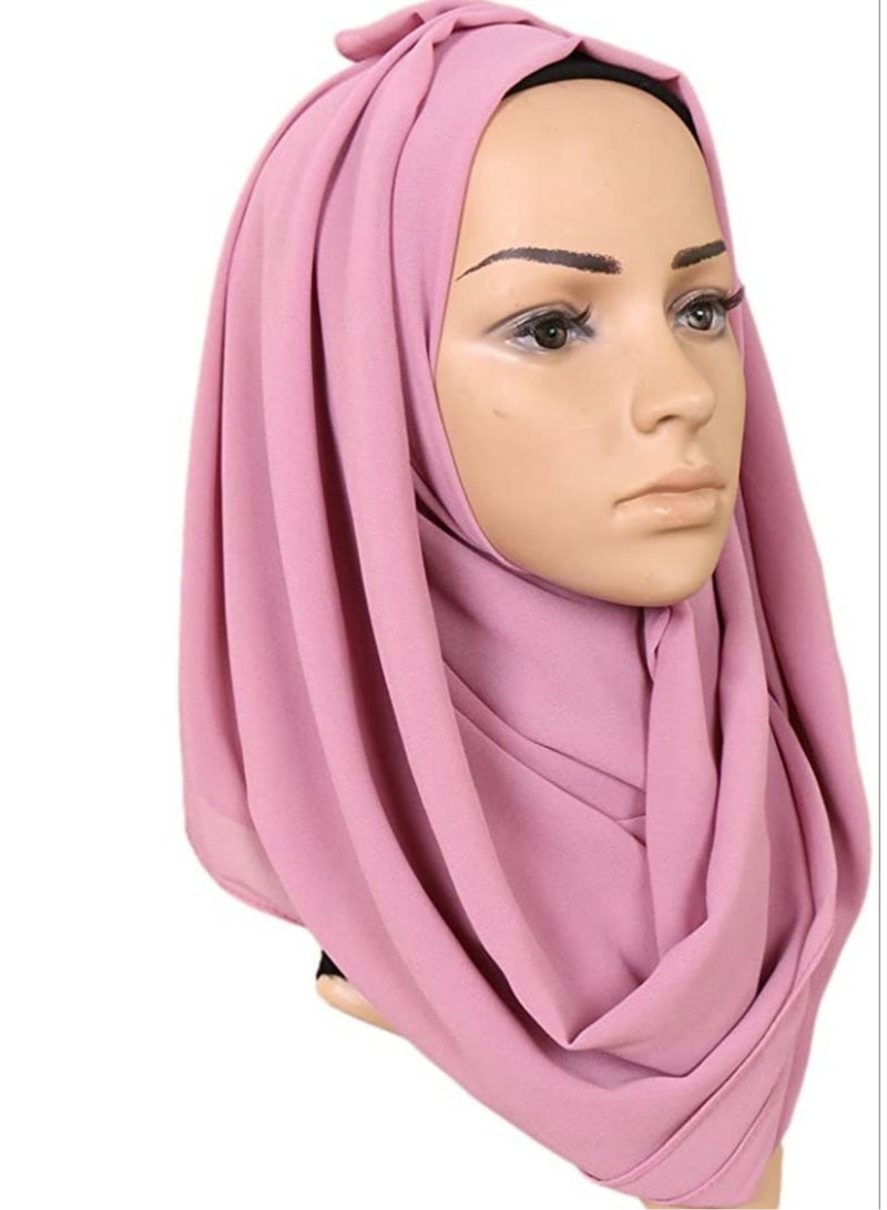 Chiffon Scarf for Women Fashion Soft Hijab Long Scarf Wrap - Image 3