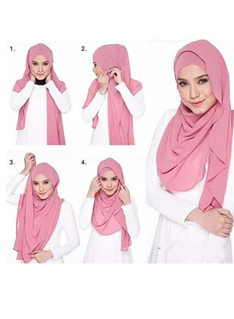Chiffon Scarf for Women Fashion Soft Hijab Long Scarf Wrap - Image 4