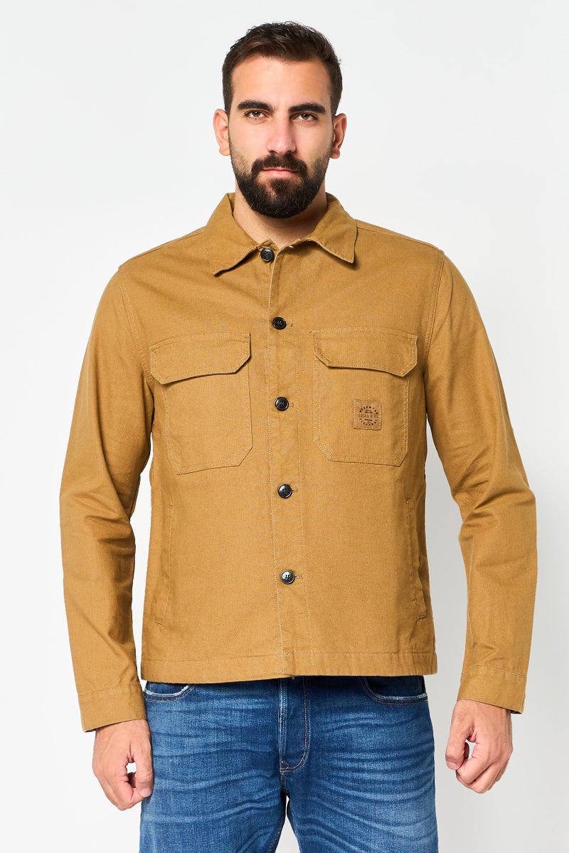 SALSA Men Solid Jacket Shirt, Brown - Image 1