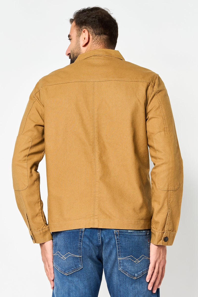 SALSA Men Solid Jacket Shirt, Brown - Image 4