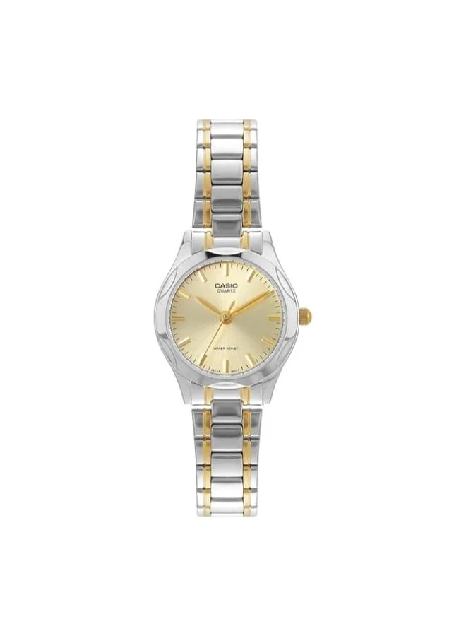 كاسيو Women's Analog Display Watch With Two Tone Stainless Steel Strap - LTP-1275SG-9A