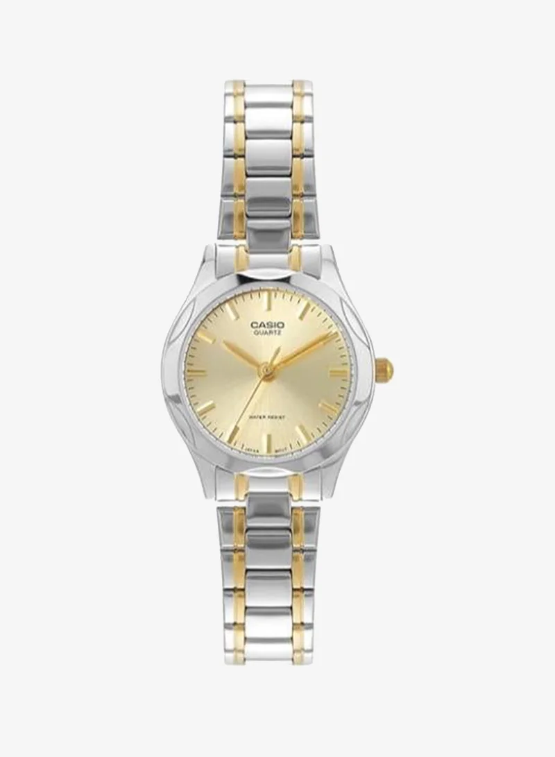 Casio Women's Analog Display Watch With Two Tone Stainless Steel Strap - LTP-1275SG-9A