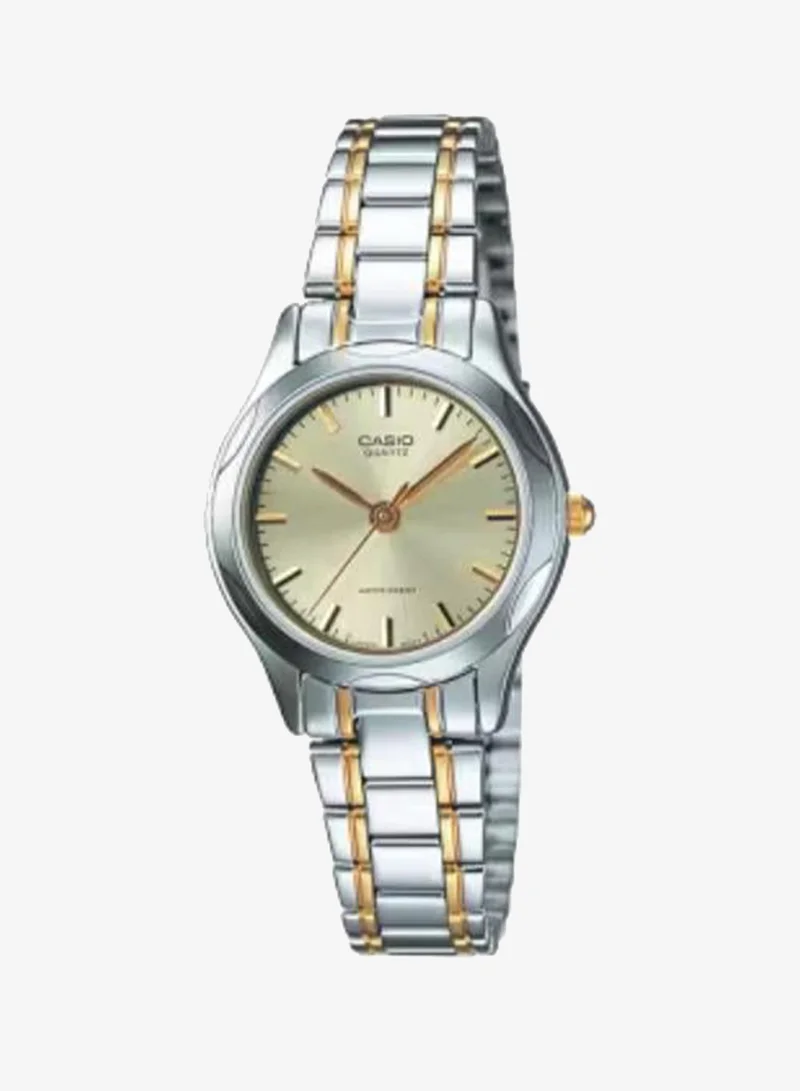 Casio Women's Analog Display Watch With Two Tone Stainless Steel Strap - LTP-1275SG-9A