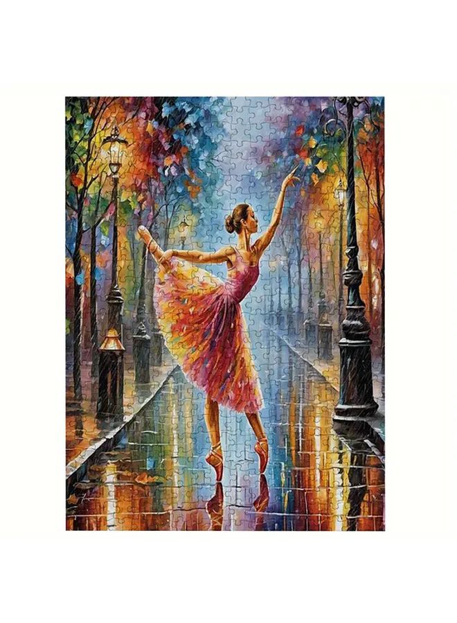 1000 Pcs Ballet Dancer Puzzle Vibrant Rainy Street Scene Premium Wooden Educational Art Activity For Adults - Image 2