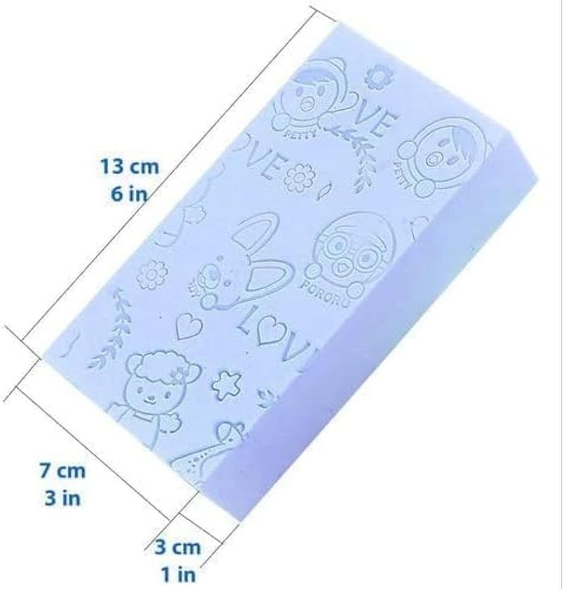 1 Piece Soft Body Bath Sponge, Dead Skin Exfoliator, Cartoon Design, Blue - Image 2
