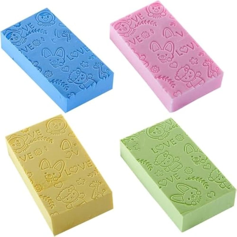 1 Piece Soft Body Bath Sponge, Dead Skin Exfoliator, Cartoon Design, Blue - Image 1