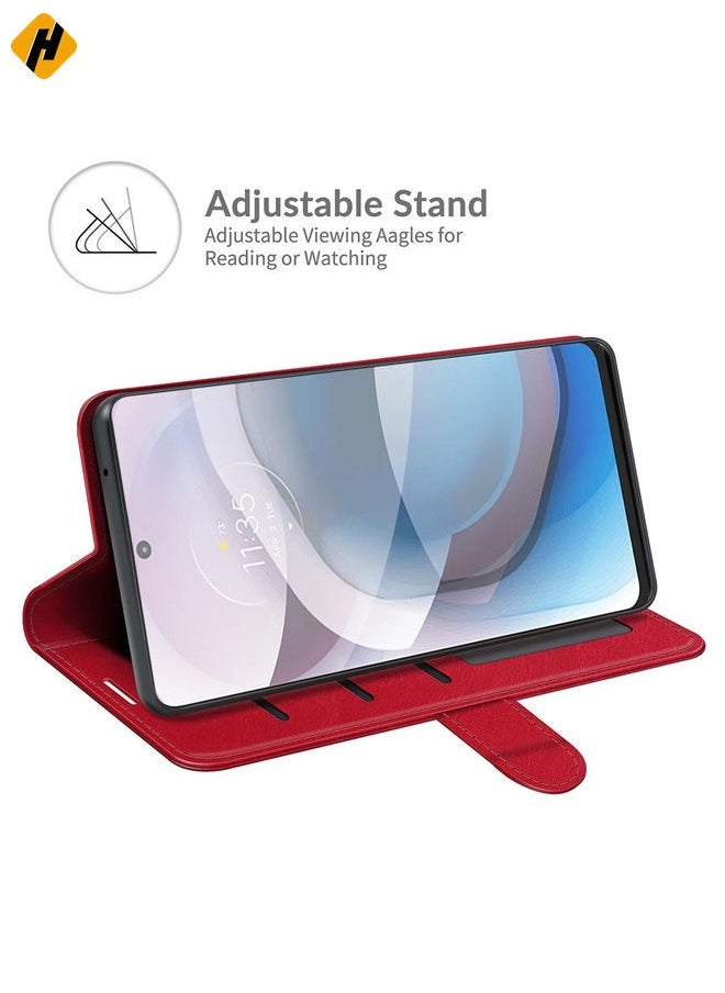 Case Cover For Motorola One 5G Ace R64 Texture Single Horizontal Flip Protective Case with Holder & Card Slots & Wallet& Photo Frame(Red)