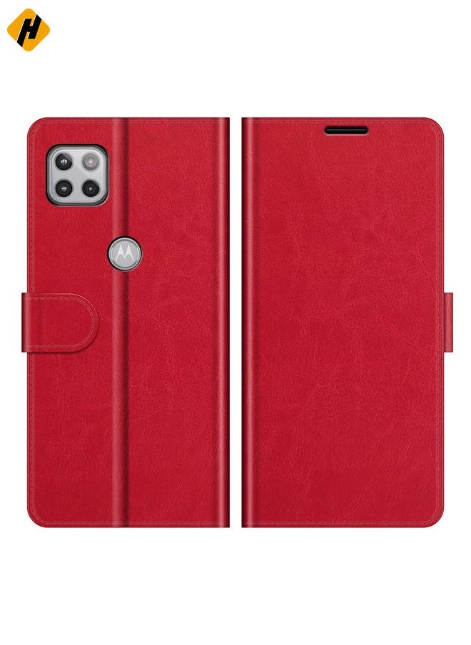 Case Cover For Motorola One 5G Ace R64 Texture Single Horizontal Flip Protective Case with Holder & Card Slots & Wallet& Photo Frame(Red)
