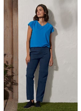 Tchibo Women Regular Fit Solid Pants, Navy  - Image 1