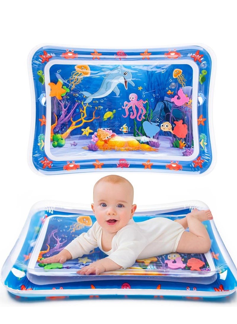 MUMS PLANET - Tummy Time Water Mat, Extra Large Multi-Stage Activity Center Baby Toys & Sensory Toys, Baby Toys for new born , Inflatable Playmat Visual Stimulation Gift For Boys Girls Toys - Image 1
