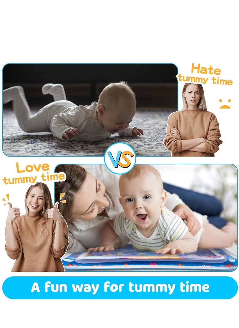 MUMS PLANET - Tummy Time Water Mat, Extra Large Multi-Stage Activity Center Baby Toys & Sensory Toys, Baby Toys for new born , Inflatable Playmat Visual Stimulation Gift For Boys Girls Toys - Image 1