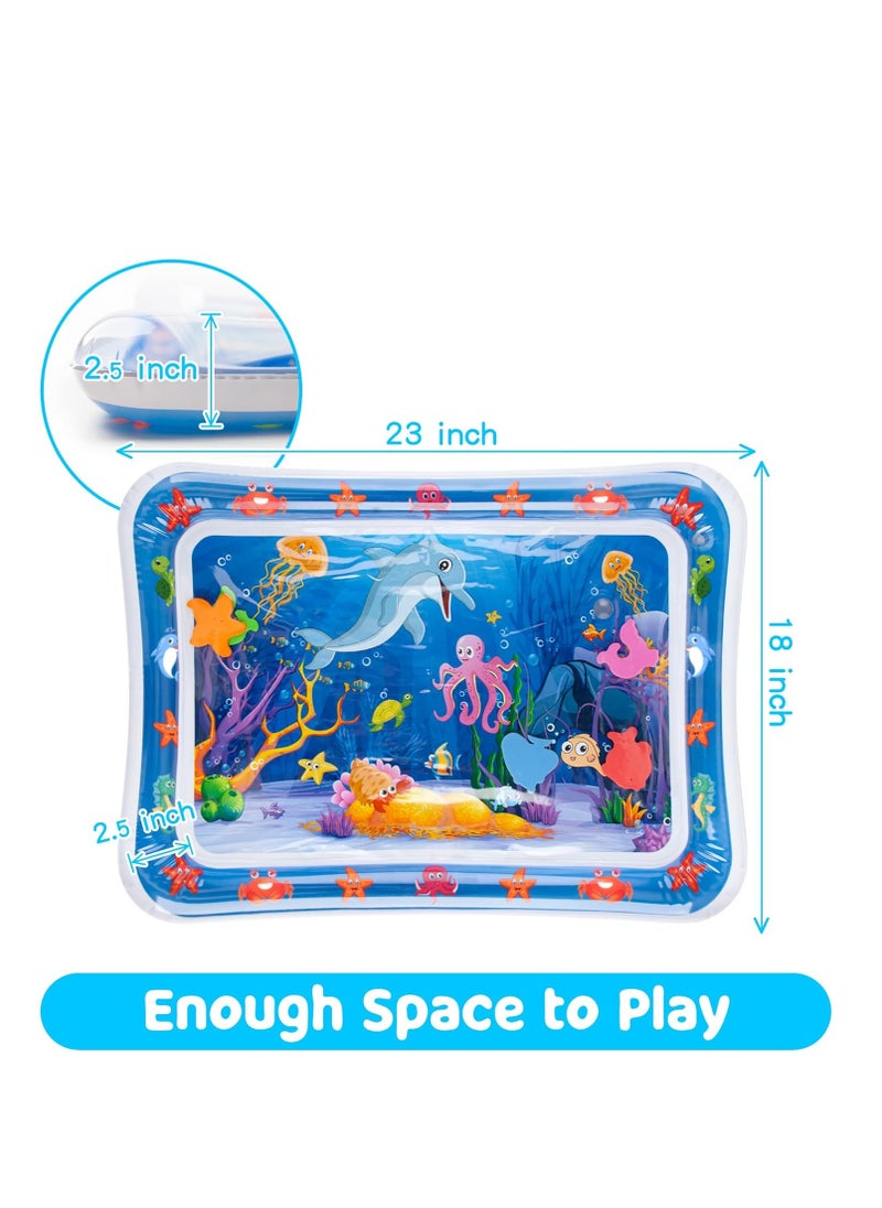 MUMS PLANET - Tummy Time Water Mat, Extra Large Multi-Stage Activity Center Baby Toys & Sensory Toys, Baby Toys for new born , Inflatable Playmat Visual Stimulation Gift For Boys Girls Toys - Image 1