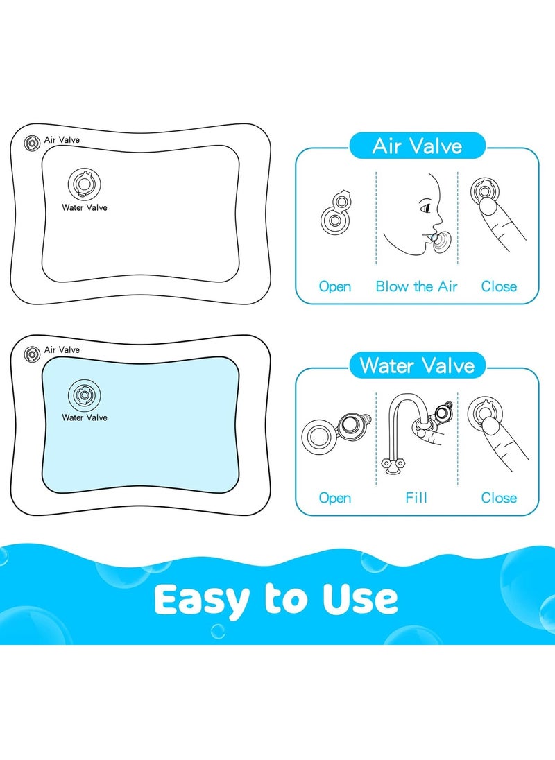 MUMS PLANET - Tummy Time Water Mat, Extra Large Multi-Stage Activity Center Baby Toys & Sensory Toys, Baby Toys for new born , Inflatable Playmat Visual Stimulation Gift For Boys Girls Toys - Image 1