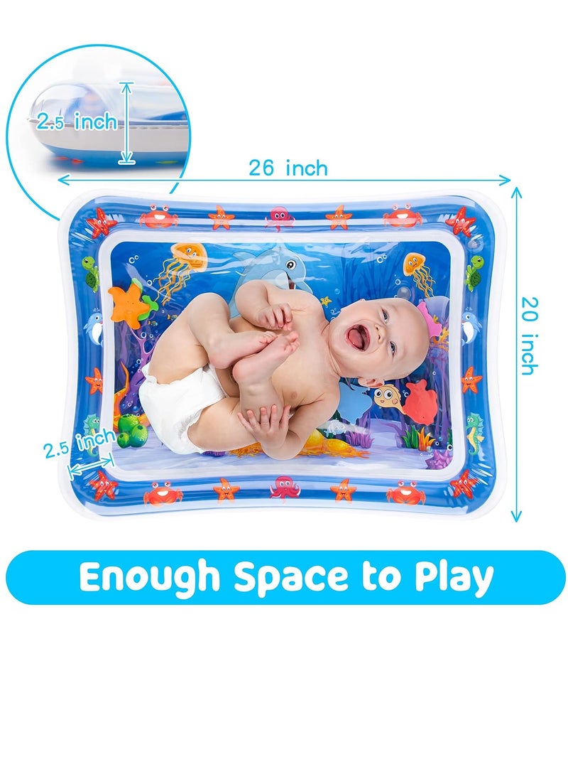 MUMS PLANET - Tummy Time Water Mat, Extra Large Multi-Stage Activity Center Baby Toys & Sensory Toys, Baby Toys for new born , Inflatable Playmat Visual Stimulation Gift For Boys Girls Toys - Image 1