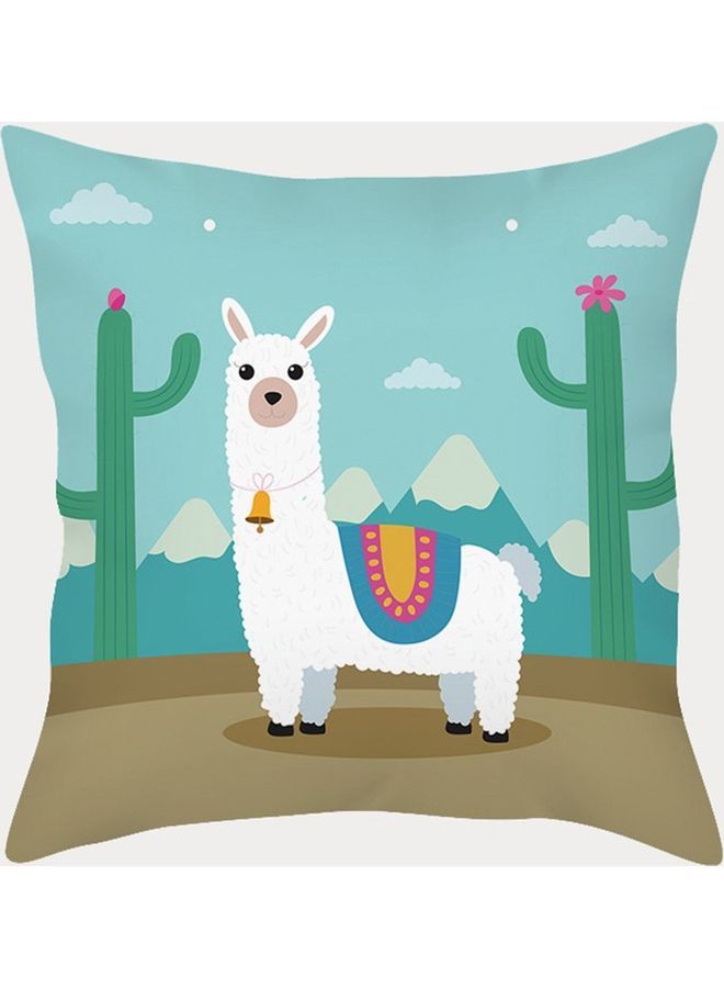 NIBEMINENT Printed Cushion Cover Blue/Brown/White