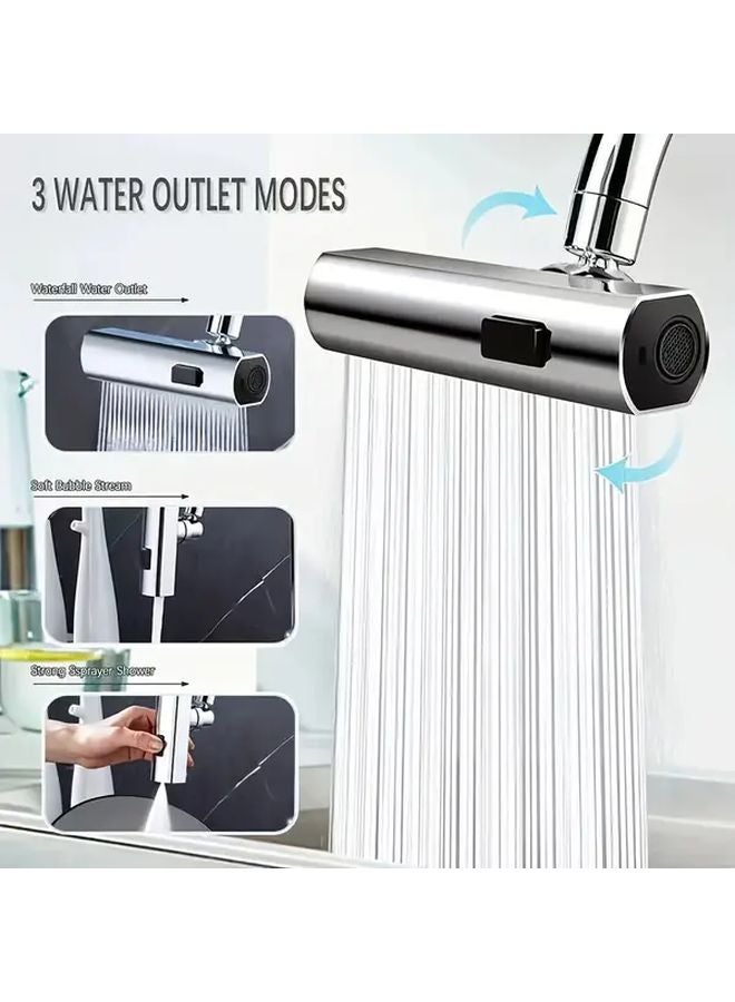 1pc 360 Rotating Splash Resistant Kitchen Faucet Extender Adjustable Height Angle - Image 5