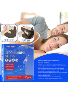 SOUTH MOON 30Pcs Nasal Strips for Snoring, Extra Strength Anti Snoring Solution for Men, Women - Clears Air way to Breathe Better - Sleep Right, Snore Less - Stuffy Nose Relief for Congestion  - Image 5