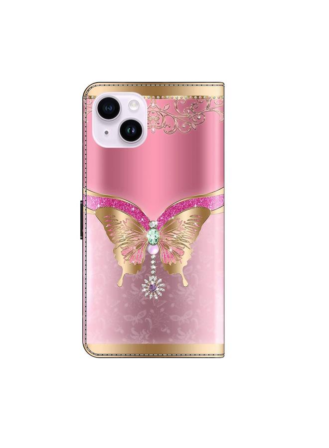 اس-توب جراب هاتف iPhone 14 Plus مصنوع من الجلد المقاوم للصدمات ثلاثي الأبعاد من الكريستال - Image 3