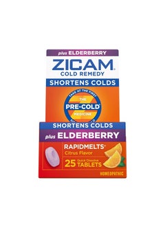 ZICAM Cold Remedy Zinc RapidMelts, Elderberry Citrus Flavor, Homeopathic, Cold Shortening Medicine, Shortens Cold Duration, 25 Count  - Image 1