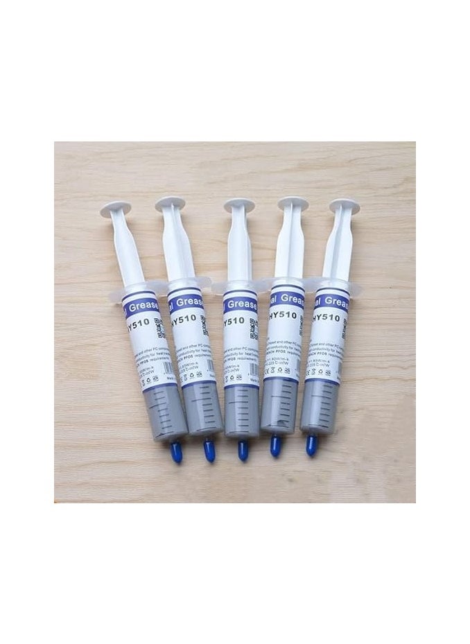 Generic - (5-Pack) Reusable Thermal Paste (30g), Large Syringe Thermal Grease Cool Compound Heat-Sink Apply to PC/CPU/GPU/LED/VGA - Grey - Image 1