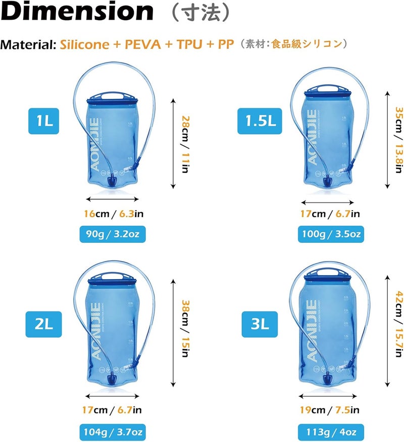 TRIWONDER Hydration Bladder Water Reservoir 1.5 Liter 2L 3L BPA Free Water Bladder for Running Cycling Hiking Camping Backpack - Image 2