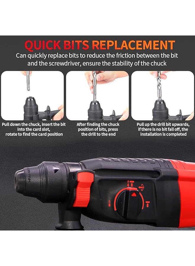 erorex Ted 800W Impact Drill 26Mm Chuck 220 240V 50 60Hz Variable Speed 0 1500R Min Professional Power Tool For Drilling And Impact Tasks - Image 2