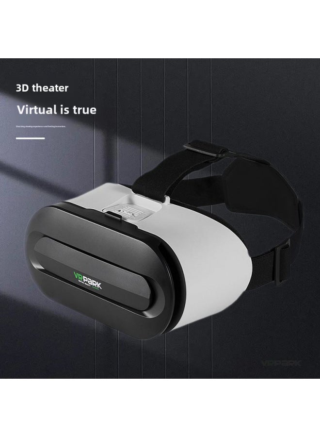 VRPARK Glasses All-in-one Smart VR Glasses Head Wear 3D Panoramic Game VR Glasses-Color:V8 Ivory White X3 Handle