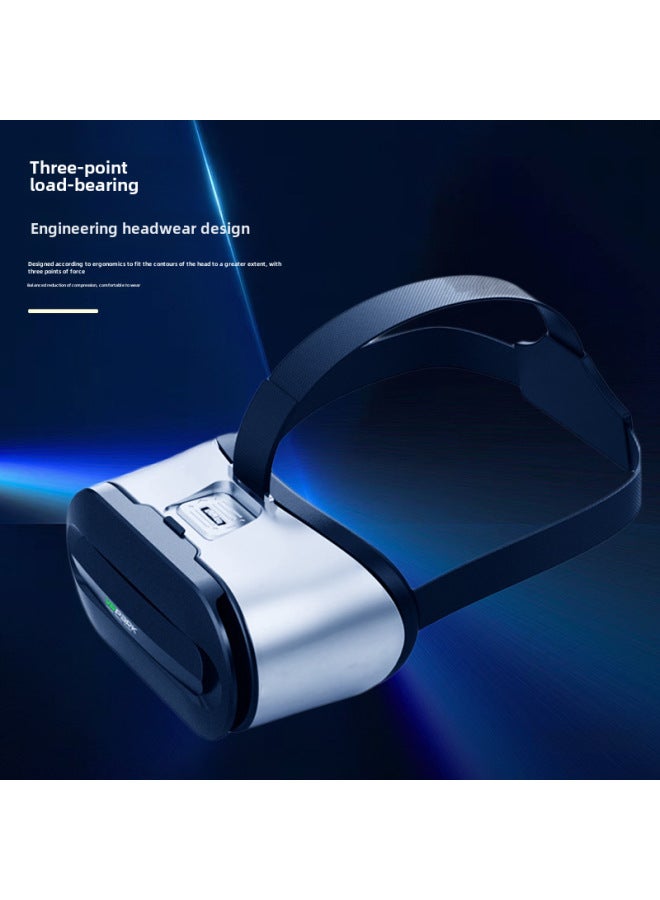 VRPARK Glasses All-in-one Smart VR Glasses Head Wear 3D Panoramic Game VR Glasses-Color:V8 Ivory White X3 Handle