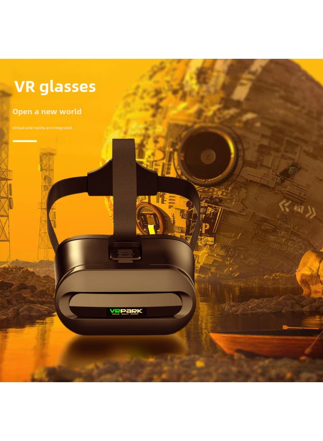 VRPARK Glasses All-in-one Smart VR Glasses Head Wear 3D Panoramic Game VR Glasses-Color:V8 Ivory White X3 Handle