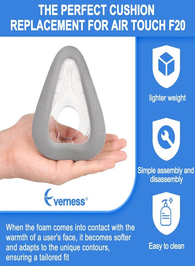 Everness وسادة بديلة من إسفنج الذاكرة (متوسطة) لقناع Airtouch F20، تأتي مع عبوتين من بطانات القناع - قناع وجه كامل F20 متوسط - راحة مثالية وإحكام غلق آمن مع إسفنج الذاكرة الجديد - متوسط - Image 2