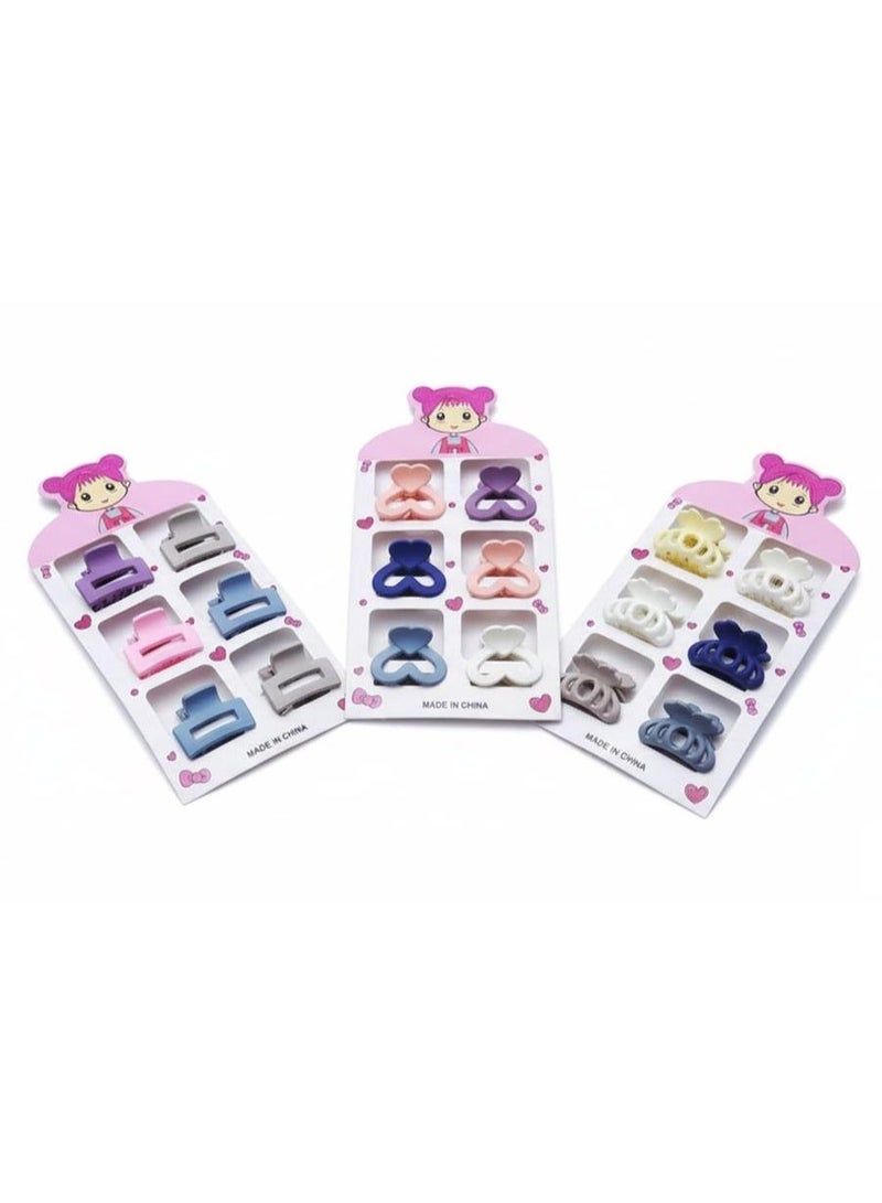 18-Piece Cute Mini Hair Claw Clips – Mixed Colors for Girls & Women - Image 1