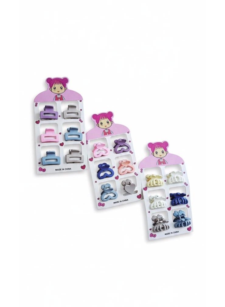 18-Piece Cute Mini Hair Claw Clips – Mixed Colors for Girls & Women - Image 2