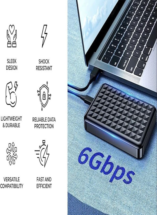 ModusTech 500GB Portable External Hard Drive USB 3.0/Type-C - Slim High-Speed HDD for Backup, Storage, Gaming - Compatible with PC, Mac, Laptop, PS4, PS5, Xbox, Windows, MacBook, Smart TV (500 GB) - Image 2