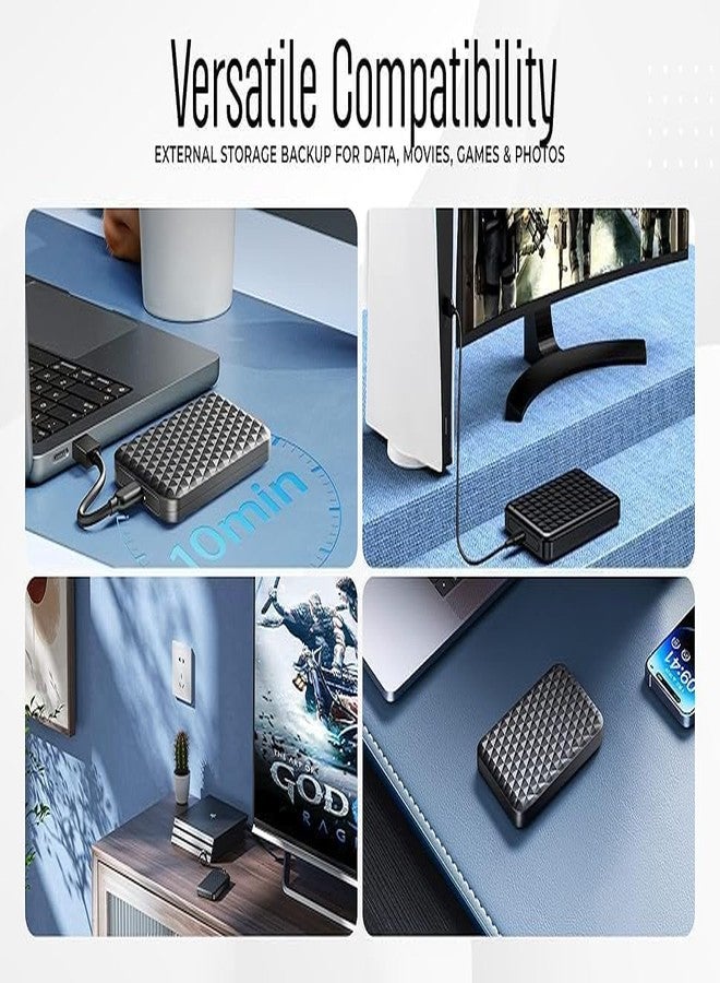 ModusTech 500GB Portable External Hard Drive USB 3.0/Type-C - Slim High-Speed HDD for Backup, Storage, Gaming - Compatible with PC, Mac, Laptop, PS4, PS5, Xbox, Windows, MacBook, Smart TV (500 GB) - Image 3