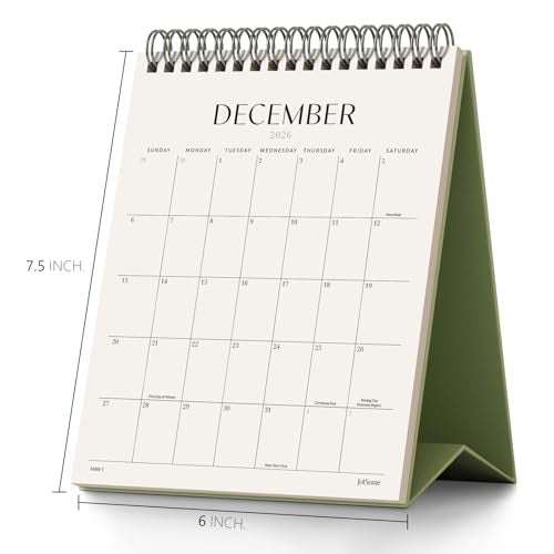 Jotsome Desk Calendar 2026-2027, Small Standing Flip Desktop Calendar From Now to June 2027 for Home and Office, Easy Organizing (Green, Small) - Image 2