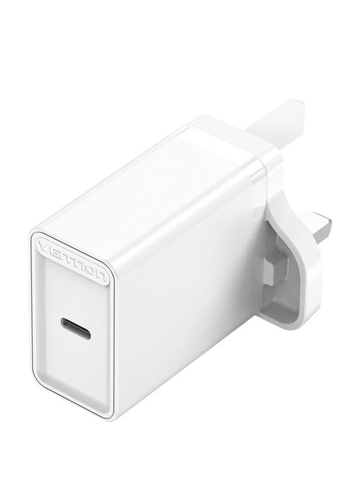 Vention USB C Charger 30W USB C Charger Plug PD 3.0 Fast Charging Wall Plug UK Compatible with iPhone 16 Pro Max/15 Plus/14/13/12, Google Pixel 9/8/8 Pro/7/7 Pro/7a/6/6a, Galaxy S24/S23, iPad Pro/Air - Image 1