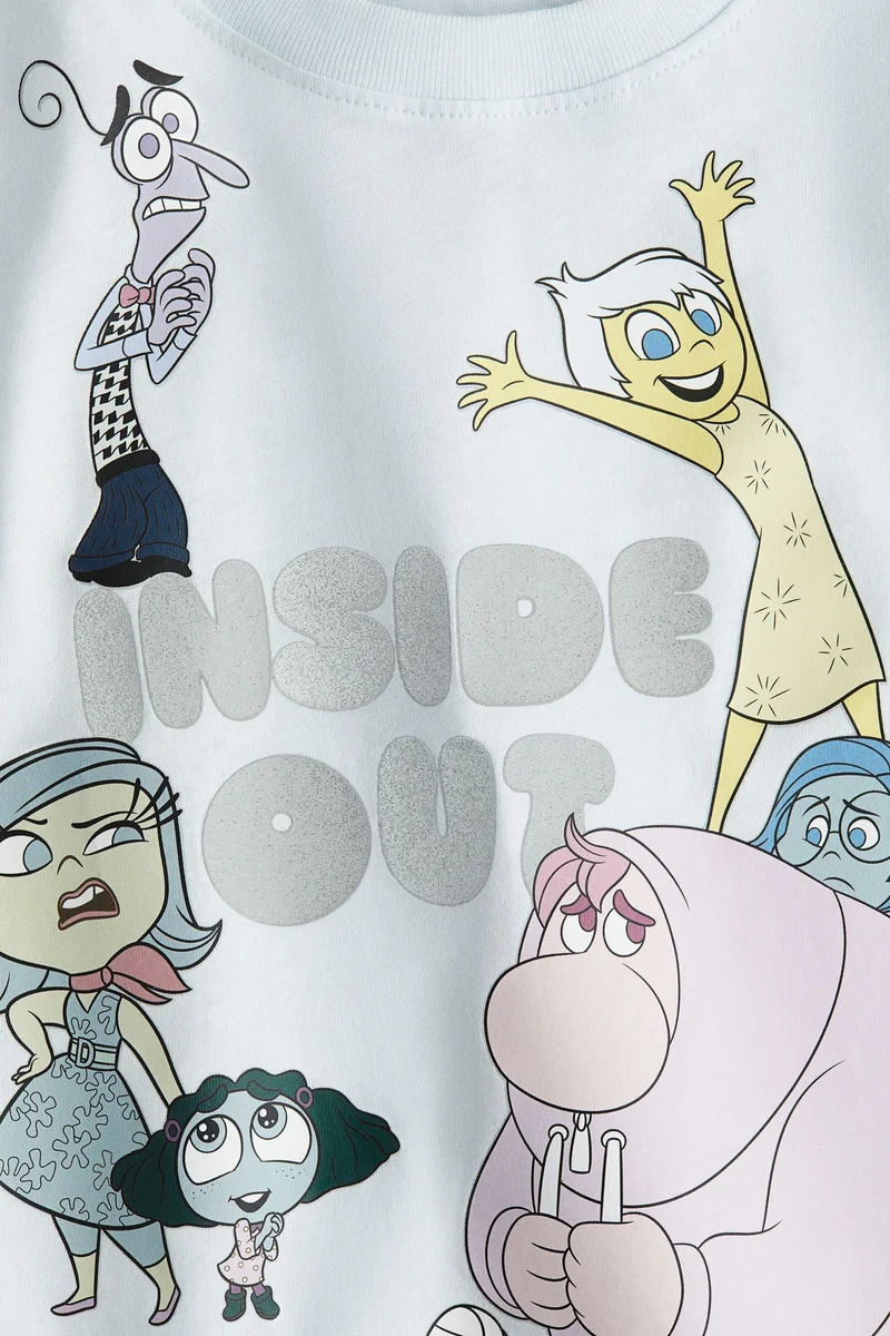 اتش اند ام تي-شيرت قطني بطبعة