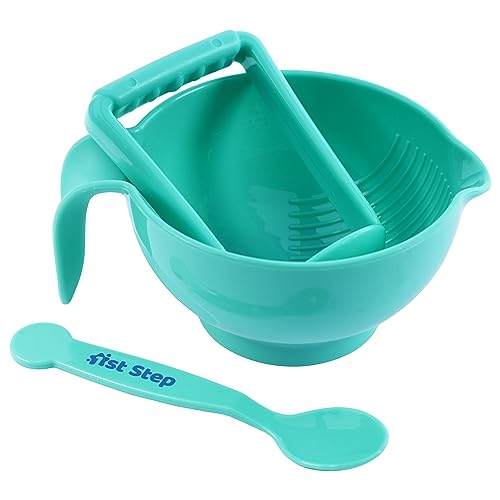 1st STEP Food Grinder with Spoon (Mint Green) - Image 1