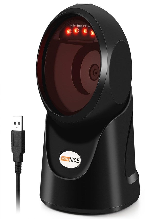 WoneNice Automatic Omnidirectional Barcode Scanner, Desktop 1D 2D QR Code Scanner, Hands-Free USB Wired Image Reader for Warehouse Retail Supermarket Books & Inventory - Image 1