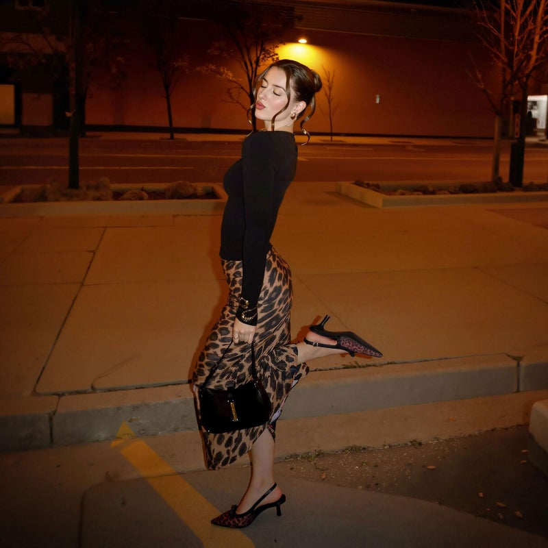 Mattiventon Leopard Print Slingback Heels for Women Mesh Kitten Heels Bow Ankle Strap Pointed Toe Heel Sexy Wedding Dress Party Pumps - Image 3