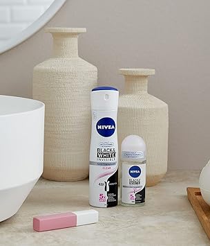 NIVEA Black White Invisible Clear RollOn Deodorant 50 ml Antiperspirant with AntiStain Formula with 48h Protection and Nivea Care Complex - Image 3