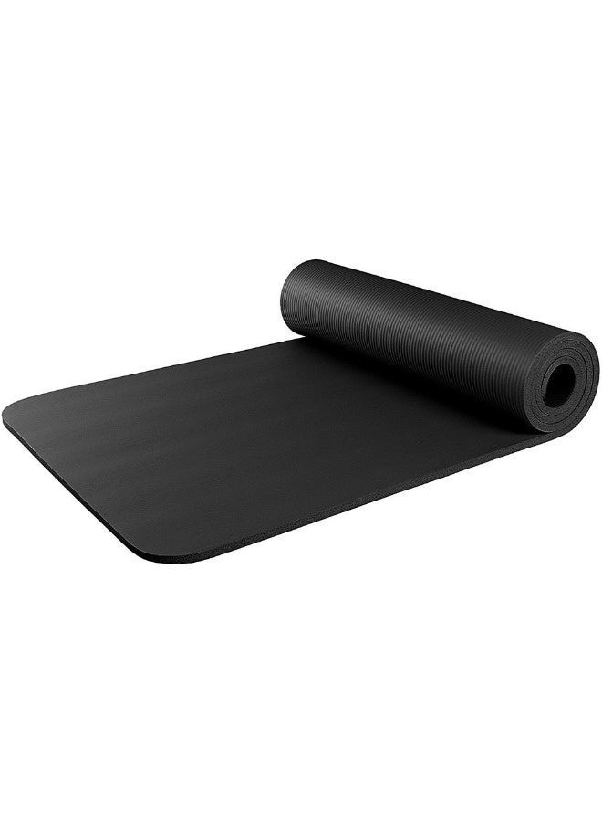 Yoga Mat Non Slip 10mm Thick Exercise Mat with Strap Included Ideal for HiiT Pilates Yoga and Many Other Home Workouts Durable Material for Daily Use(Black) - Image 4